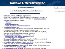 Tablet Screenshot of litteraturpriser.dk